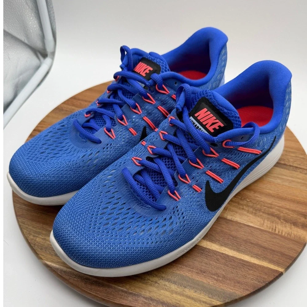 Nike‎ Lunarglide 8 Women's Size 9 1/2 Blue Pink Running Shoes 0390